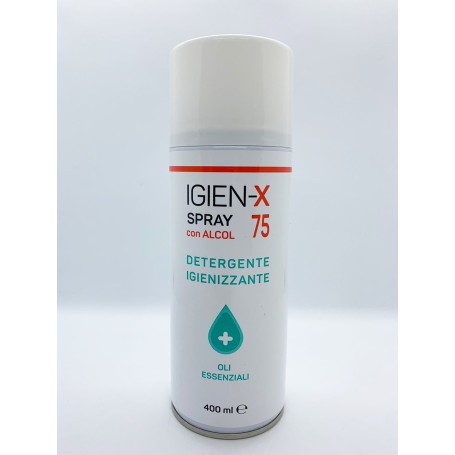 Igien-X 75 Spray Con Alcol Detergente Igienizzante+Oli Essenziali 400Ml