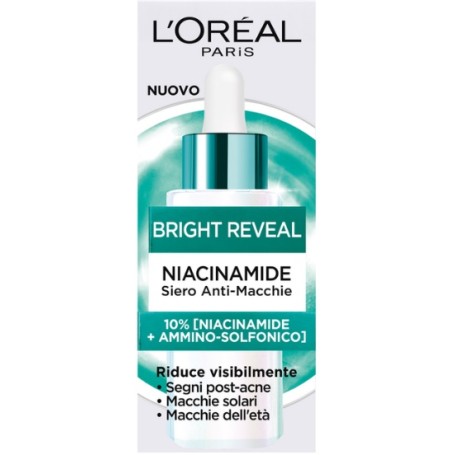 L'OREAL BRIGHT REVEAL SIERO UV ANTI MACCHIE SPF50+ NIACINAMIDE 30ml