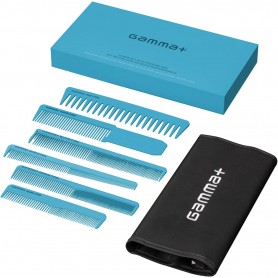 Gammapiù set Pettini Professionali Barbiere con Astuccio azzurro