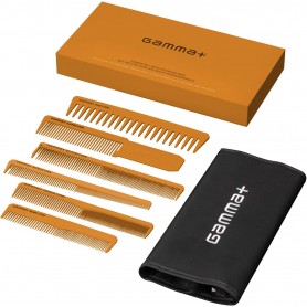 Gammapiù set Pettini Professionali Barbiere con Astuccio arancio