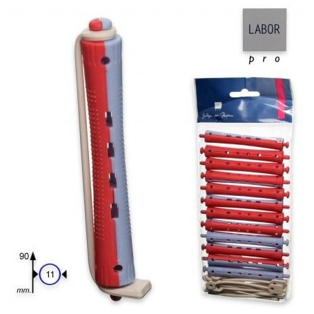 Labor Bigodini Permanente Lunghi Azzurro / Rosso 12 Pz