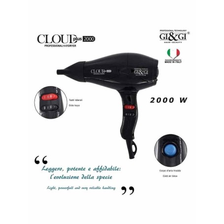 Phon Cloud Plus Nero 2000 Leggero E Maneggevole 3 Temperature 2 Velocità